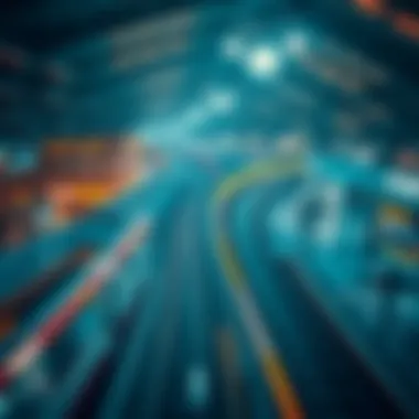 Aerial view of Dubai subway stations