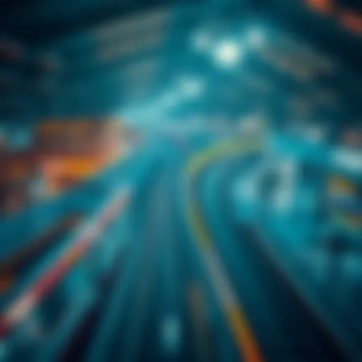 Aerial view of Dubai subway stations