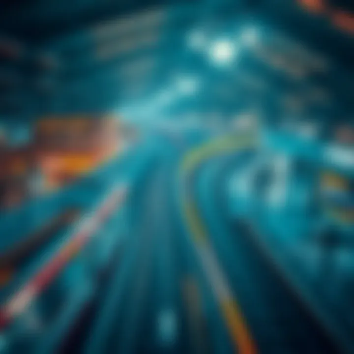 Aerial view of Dubai subway stations