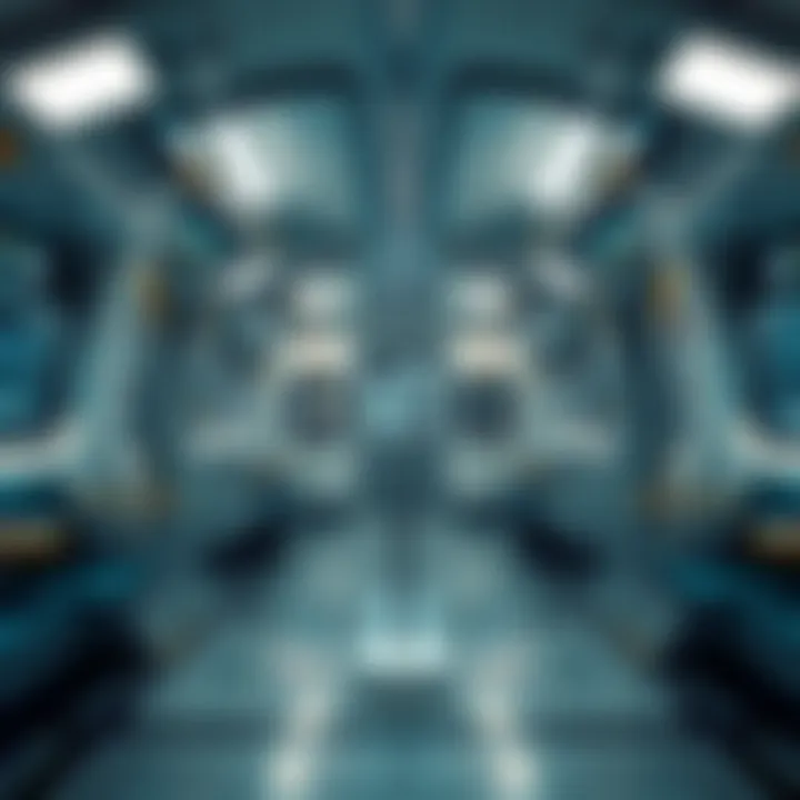 Modern subway train interior showcasing technology