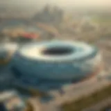 Aerial View of Etihad Arena Aerial view of Etihad Arena showcasing its location in Dubai