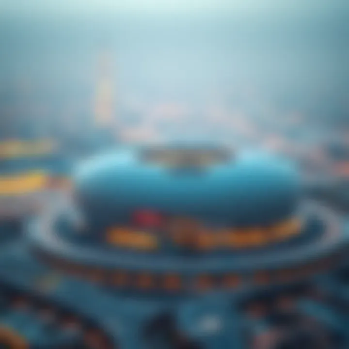 Map highlighting the strategic location of Etihad Arena in Dubai