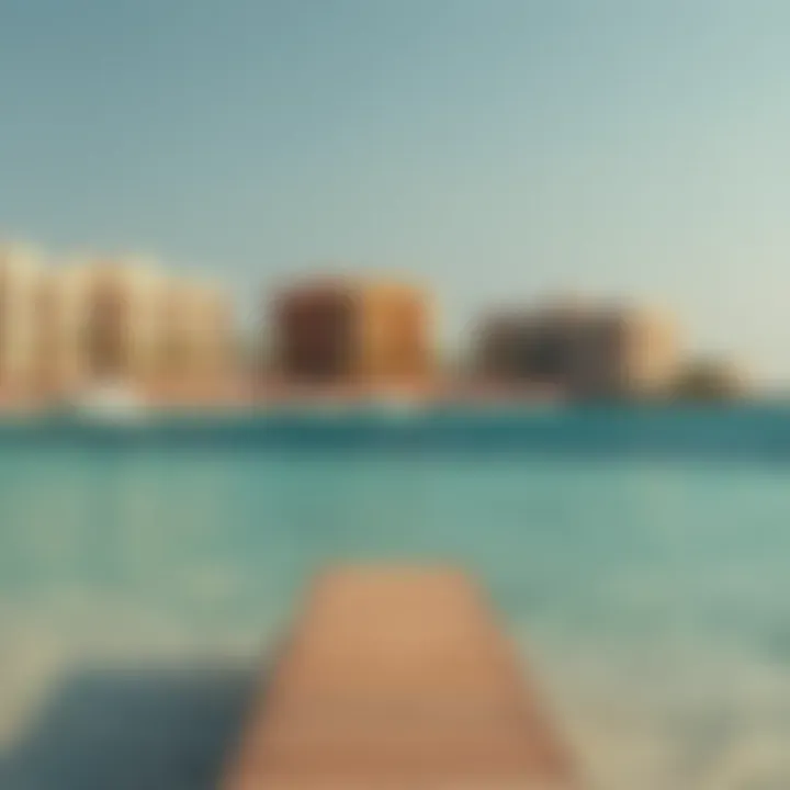 Beautiful beach area in Palm Jumeirah with crystal clear water