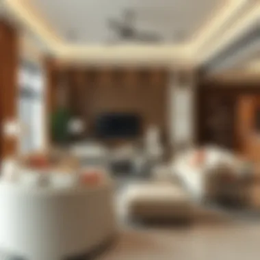 Modern living room setup showcasing elegant furniture pieces