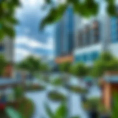 Vibrant urban community with eco-friendly amenities and spaces