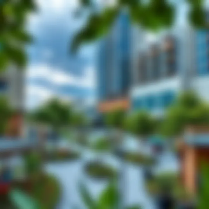 Vibrant urban community with eco-friendly amenities and spaces