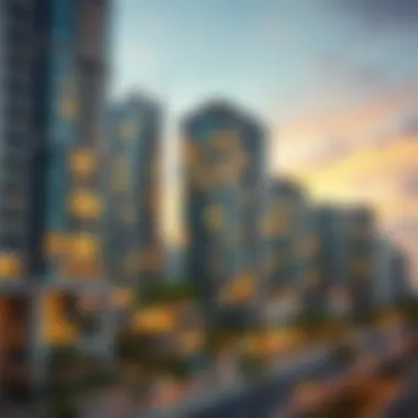 Real estate development showcasing sustainable building practices