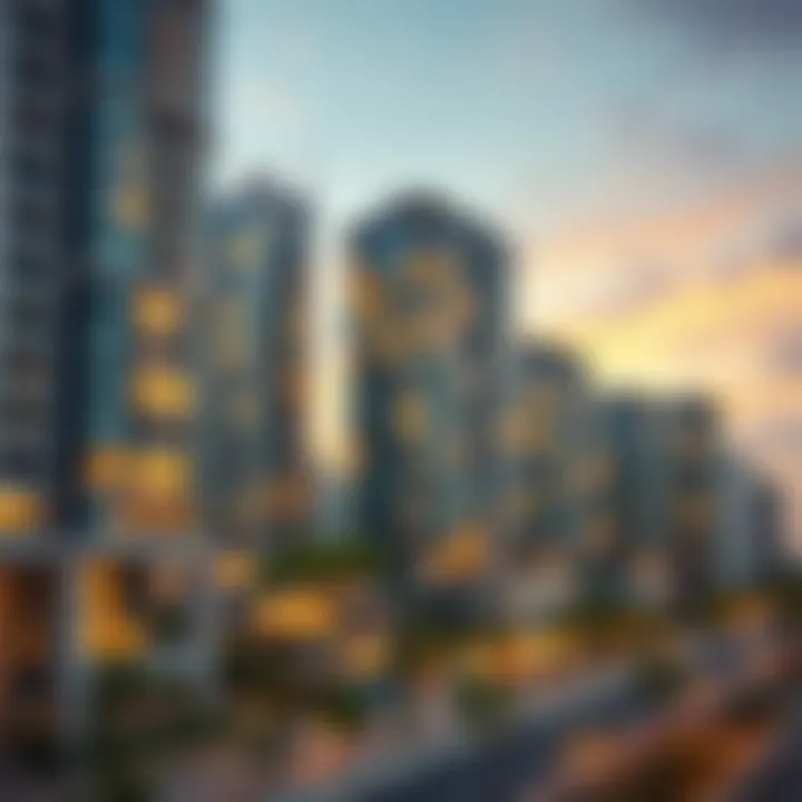 Real estate development showcasing sustainable building practices