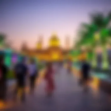 Visitors enjoying the serene atmosphere of Hadiqat Al-Addaa