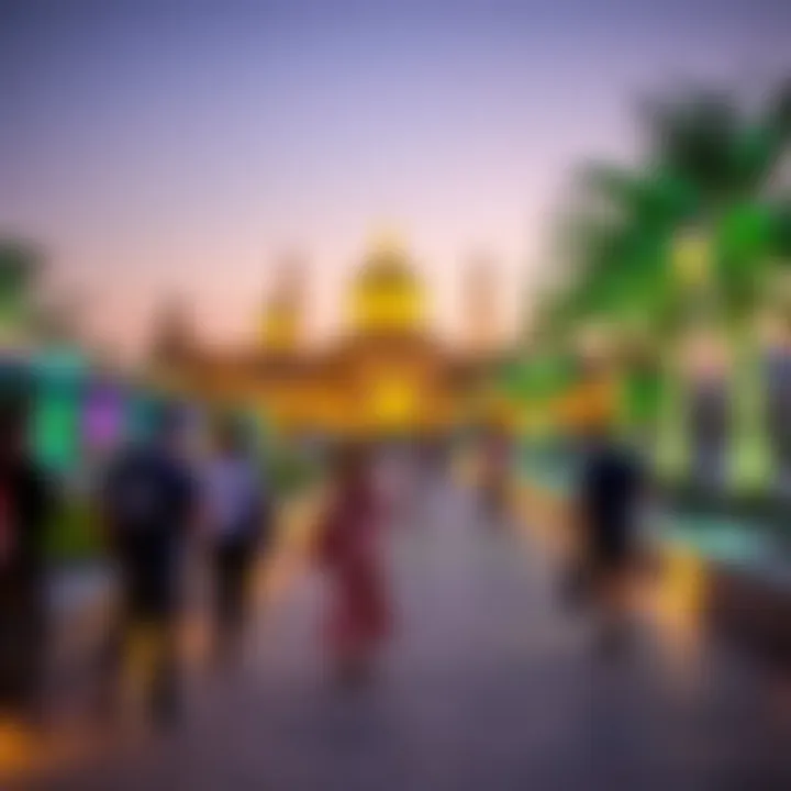 Visitors enjoying the serene atmosphere of Hadiqat Al-Addaa