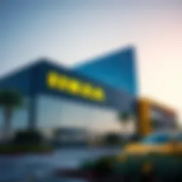 Modern architectural design of IKEA in Dubai