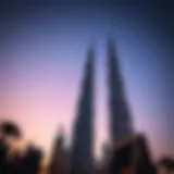 The grandeur of the Burj Khalifa against a twilight sky