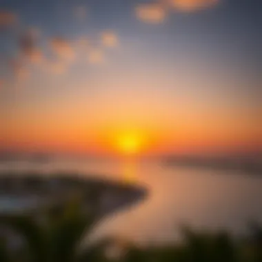 Sunset over the coastline of Jumeirah Bay Island