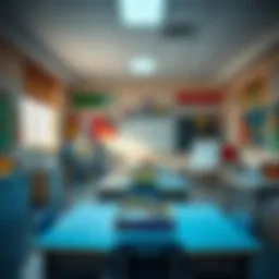 A classroom in a low fee school showcasing diverse learning materials