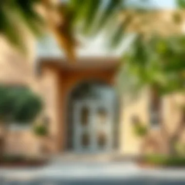 Welcoming School Entrance A welcoming entrance of a low fee school in Dubai