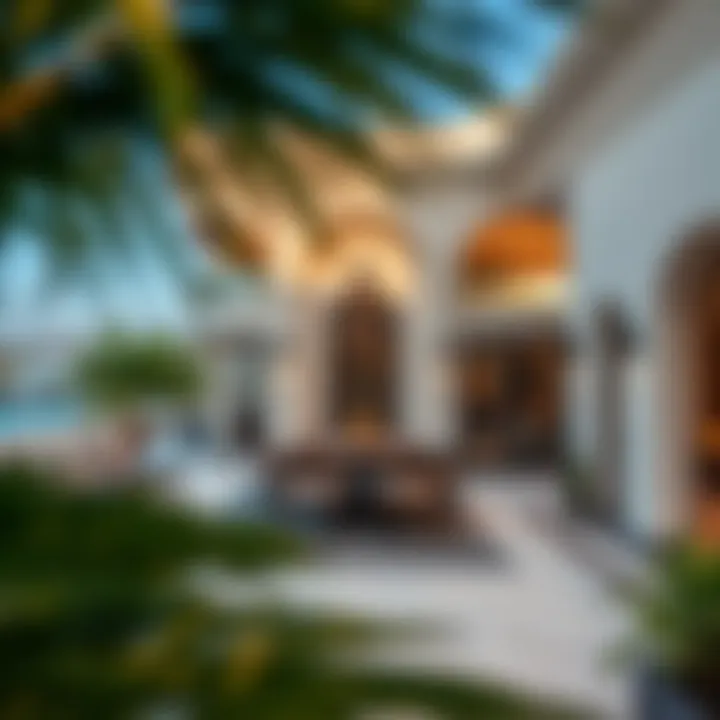 Exquisite outdoor area of a luxury mansion in Dubai