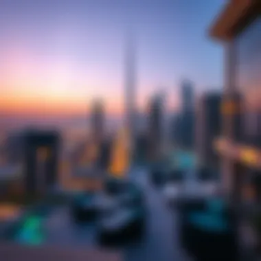 Panoramic view of Dubai skyline from a luxury property
