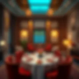 Elegant dining setup at مطعم المشوار showcasing traditional decor