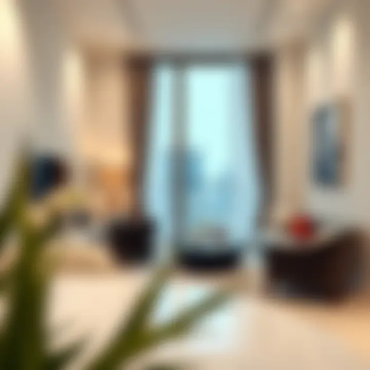 A stylish one bedroom flat interior showcasing modern decor and spacious layout