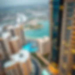Aerial view of upscale residential buildings in Dubai