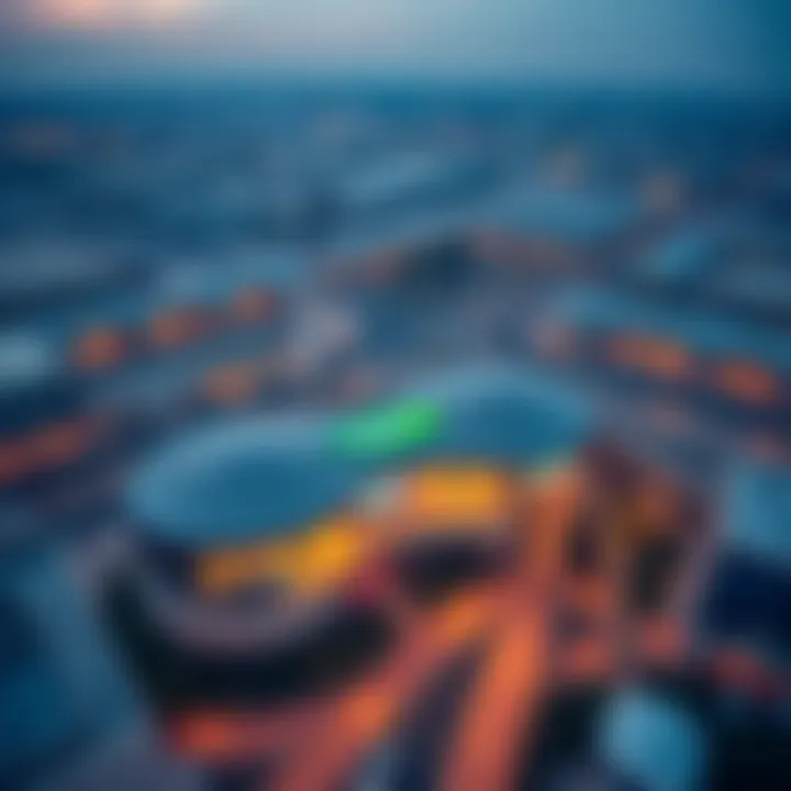 Aerial view of Rashidiya Metro Station and surrounding areas