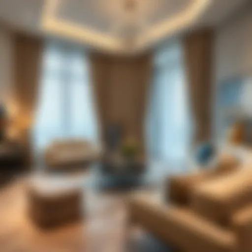 Elegant living room in a modern rental apartment