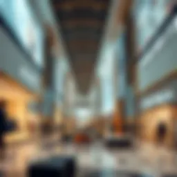 Luxurious retail space showcasing high-end fashion brands