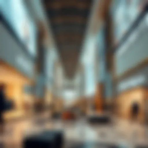 Luxurious retail space showcasing high-end fashion brands