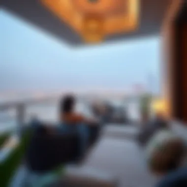 Serene Balcony for Couple Living in Dubai Cozy balcony view in a Dubai apartment perfect for couples