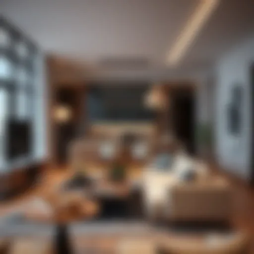 Stylish couple room in a modern Dubai apartment