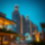 Architectural Marvel of Sparkle Towers Stunning architectural view of Sparkle Towers at dusk