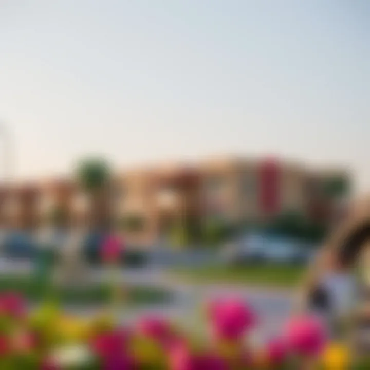 Vibrant community life in Al Nahda with parks and recreational areas