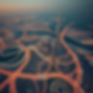 An aerial shot showcasing the building's impact on Dubai's urban landscape
