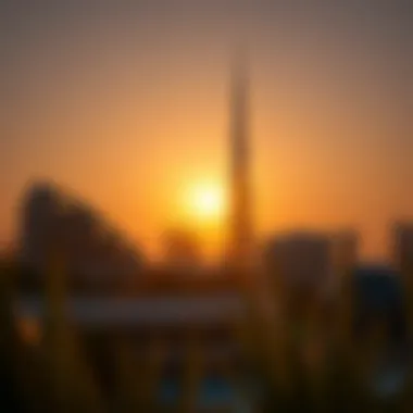 Majestic Sunset over the Iconic Structure The building at sunset, radiating warmth and elegance