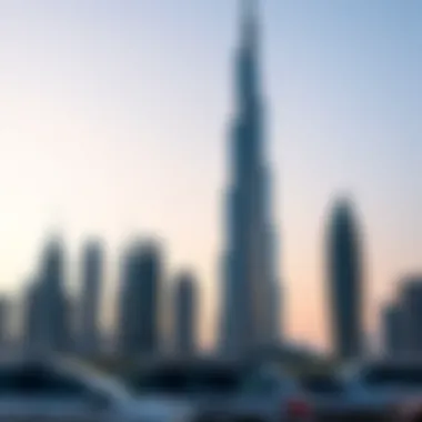 A breathtaking view of Dubai's tallest building against a clear sky