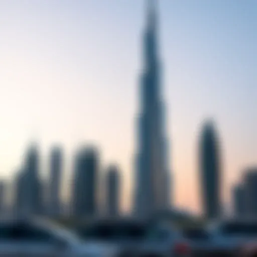 A breathtaking view of Dubai's tallest building against a clear sky