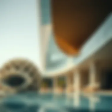 Architectural detail showcasing the modern design of The Address Jumeirah Resort and Spa.
