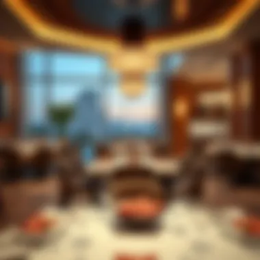 Elegant dining setting inside The Address Jumeirah Resort and Spa.