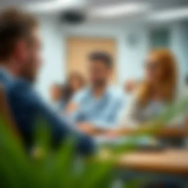 Faculty members in a classroom setting