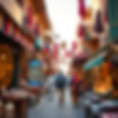 A bustling market scene filled with unique goods and local vendors