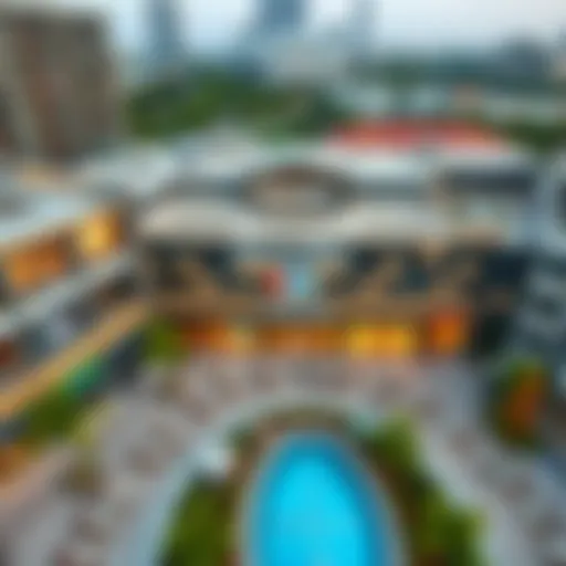 Aerial view of Discovery Garden Carrefour showcasing its architecture