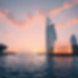 Stunning view of the Dubai Fountain with the Pointe in the background