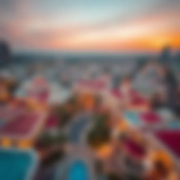 Aerial View of West Diera's Unique Architecture Aerial view of the vibrant neighborhood showcasing its unique architecture