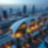 Aerial view of Etisalat by e& Metro Station showcasing its modern architecture