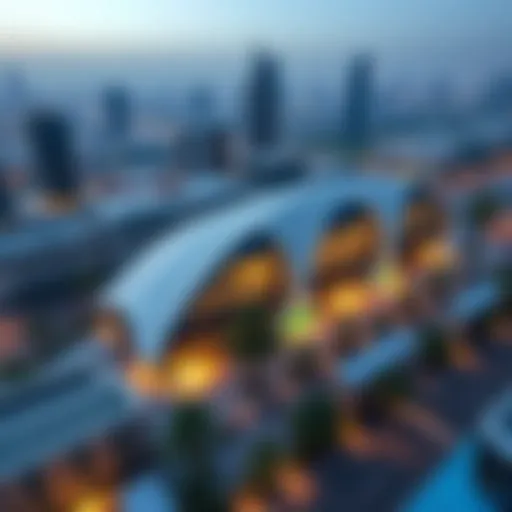Aerial view of Etisalat by e& Metro Station showcasing its modern architecture