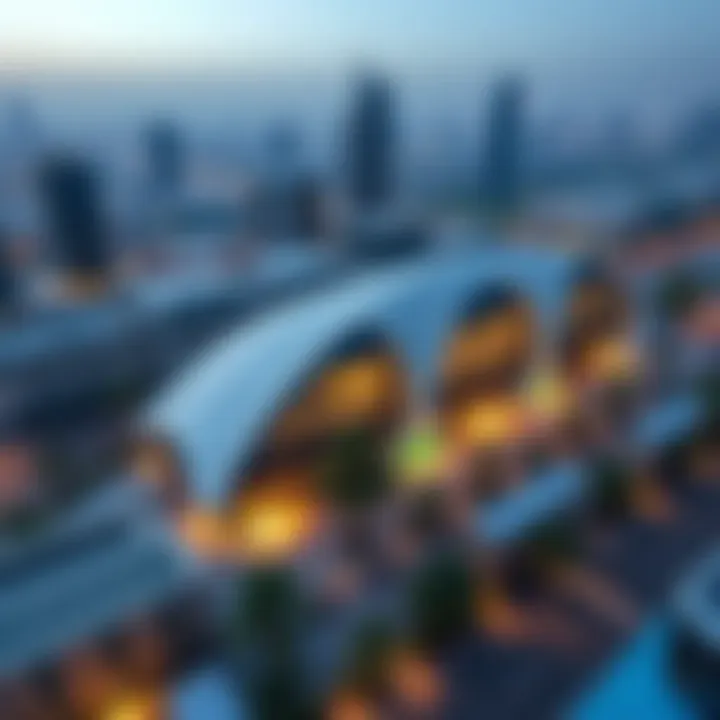 Aerial view of Etisalat by e& Metro Station showcasing its modern architecture