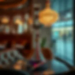 An elegantly designed hookah setup at a Dubai Mall cafe