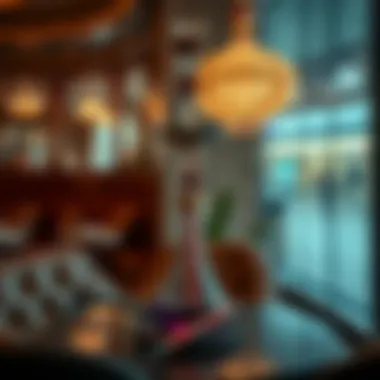 An elegantly designed hookah setup at a Dubai Mall cafe