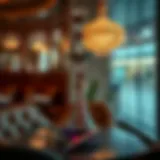 Elegant Hookah Café Setup An elegantly designed hookah setup at a Dubai Mall cafe