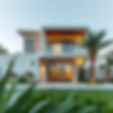 Exterior of a modern villa featuring unique architectural design